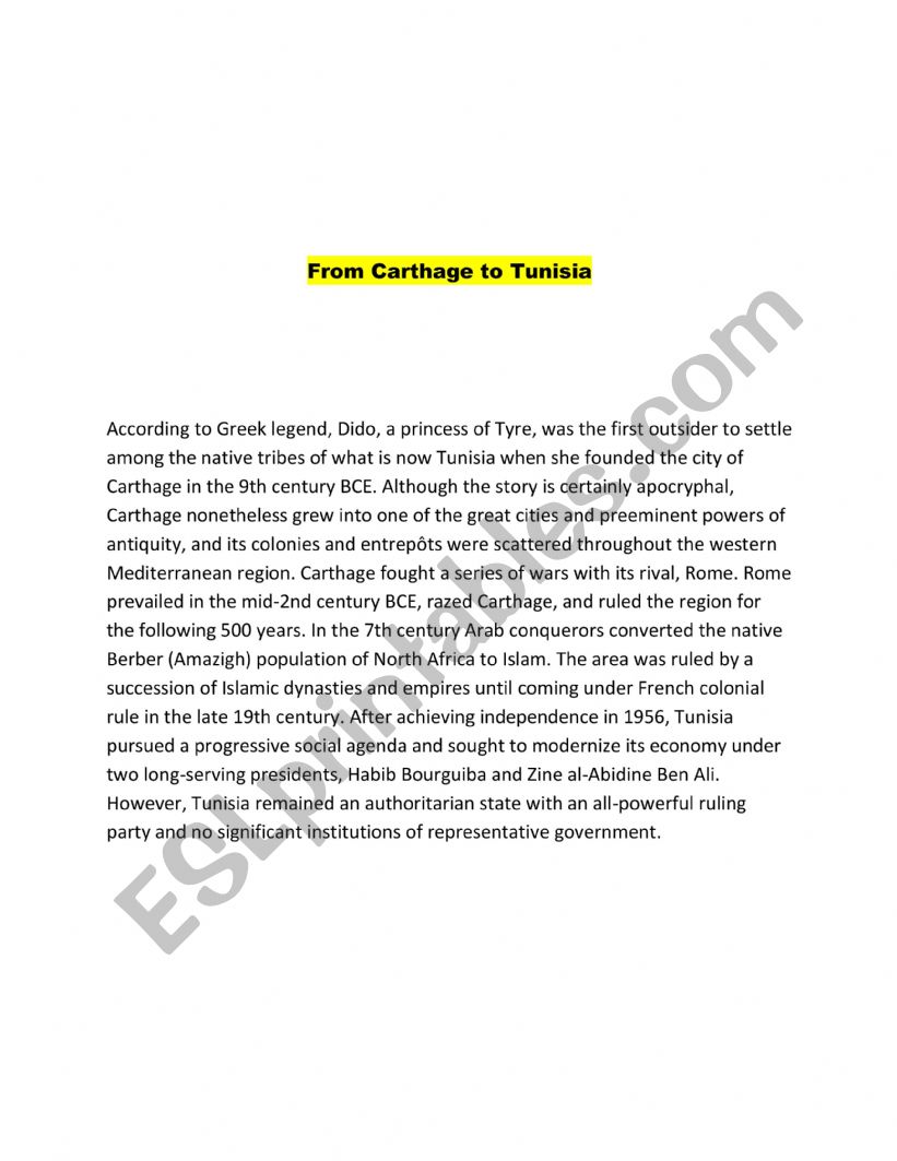 carthage worksheet