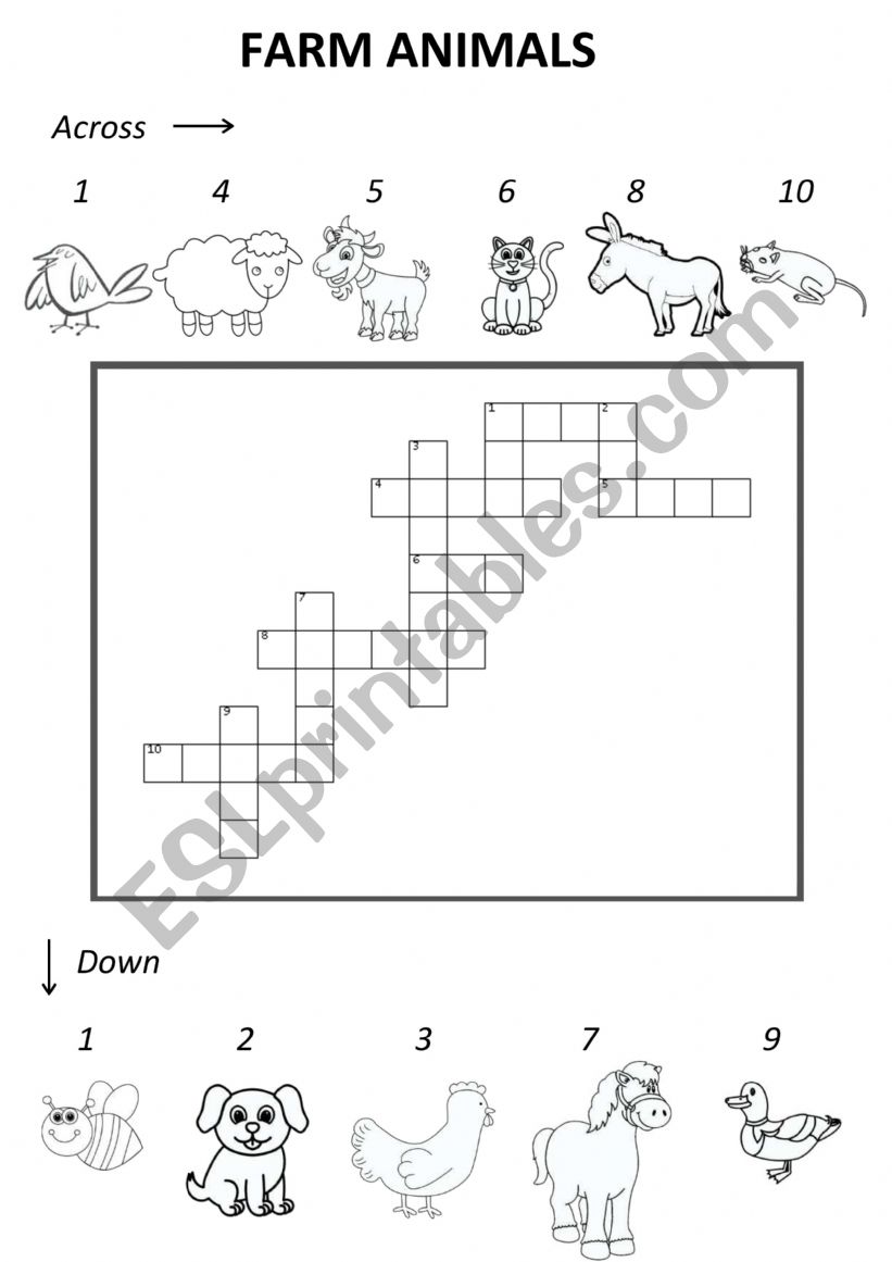 Farm animals worksheet