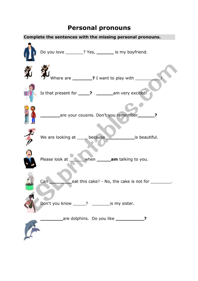 Worksheet personal pronouns worksheet