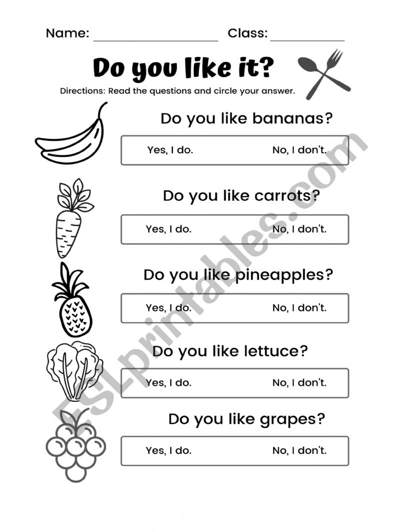 LIKE - DONT LIKE worksheet