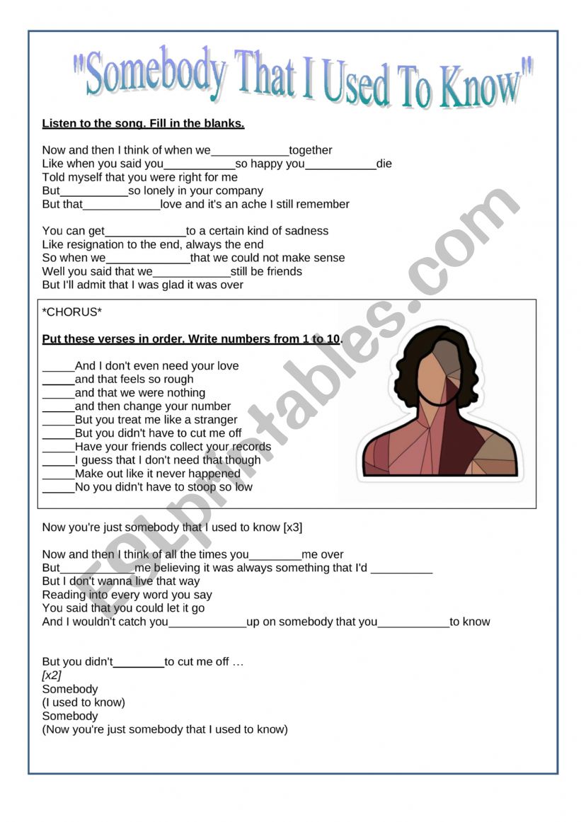 Past Perfect Song ESL Worksheet By Minerva86