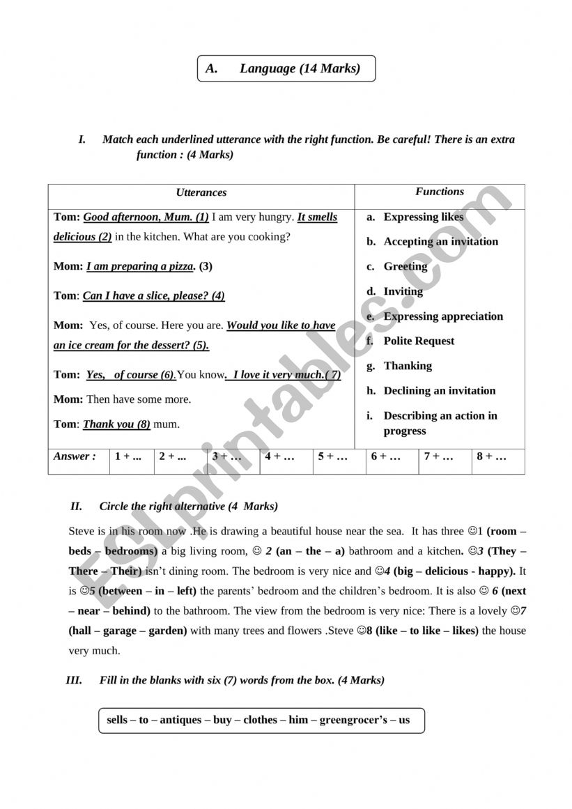 7 th mid term 2 worksheet