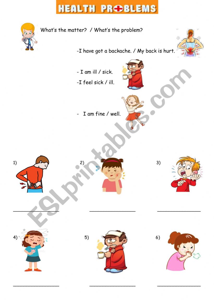 Health problems 1 worksheet