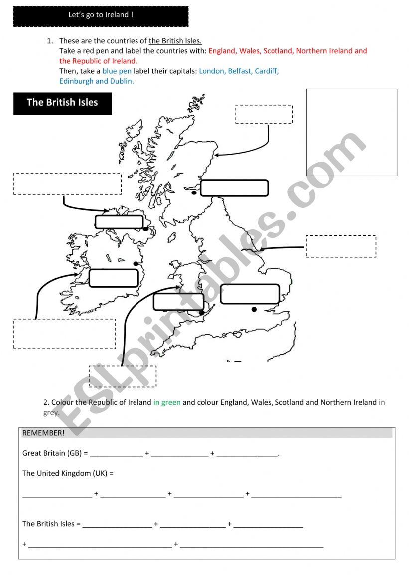 The British Isles  worksheet