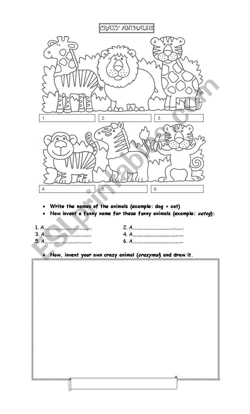 Crazy animals! worksheet