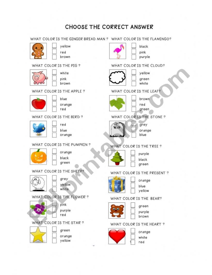 Colors worksheet