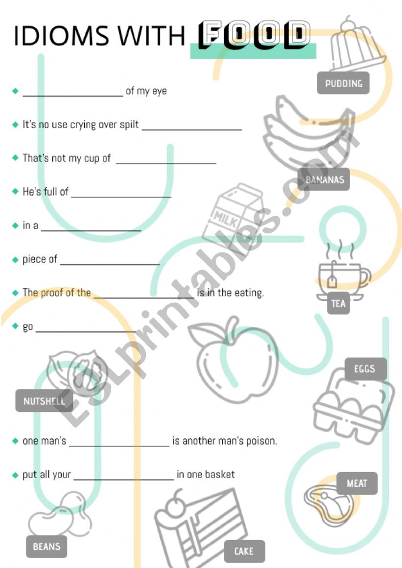 Idioms with FOOD worksheet