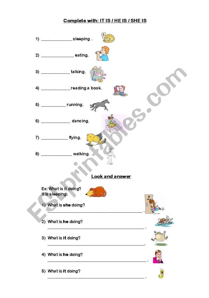 present continuous worksheet