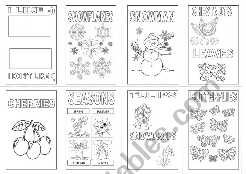 SEASONS MINI BOOK worksheet