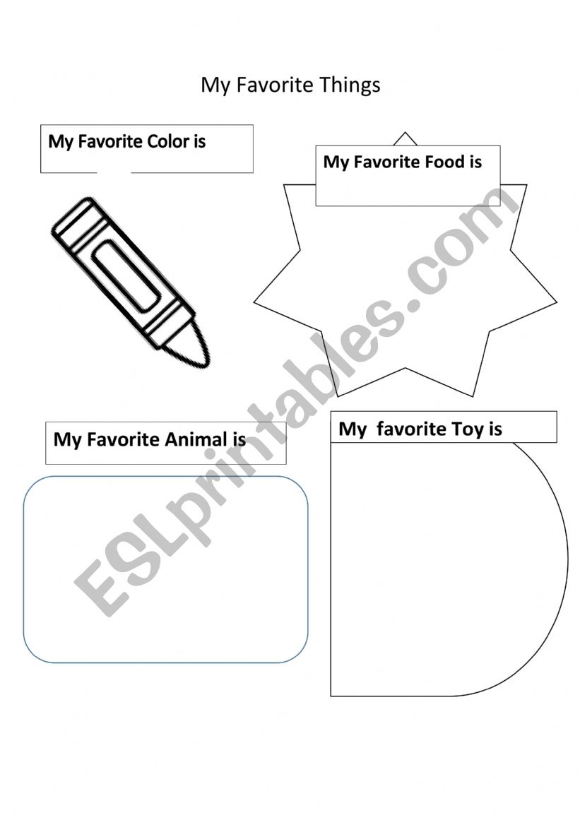 My favorite things  worksheet