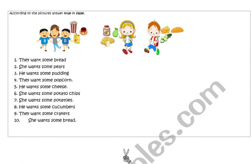 verb want worksheet