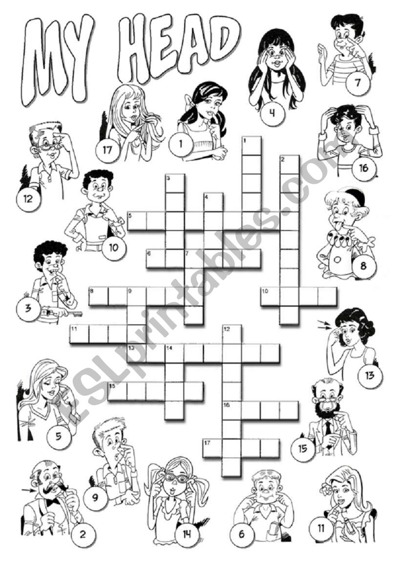 My Head Crossword worksheet