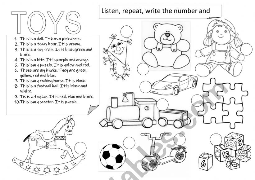 TOYS worksheet