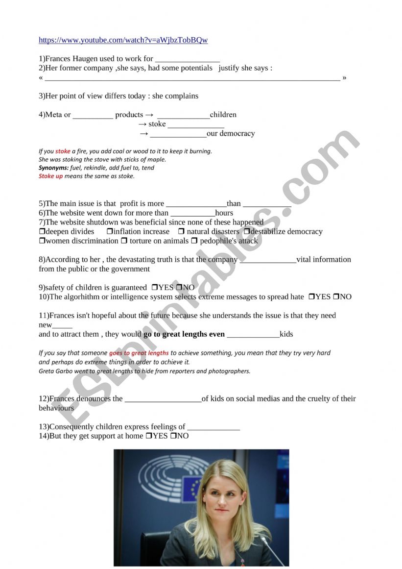 Whistleblower Frances Haugen worksheet