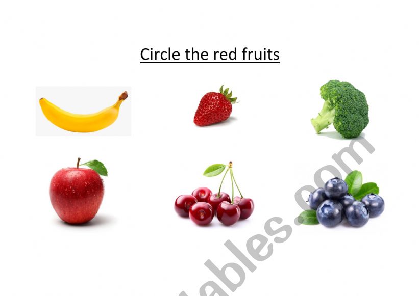 Red fruits worksheet