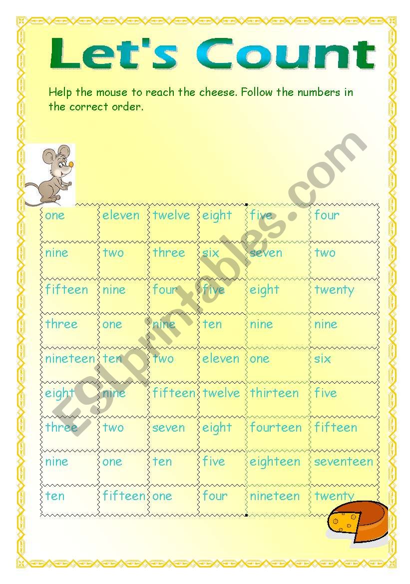 Lets Count worksheet