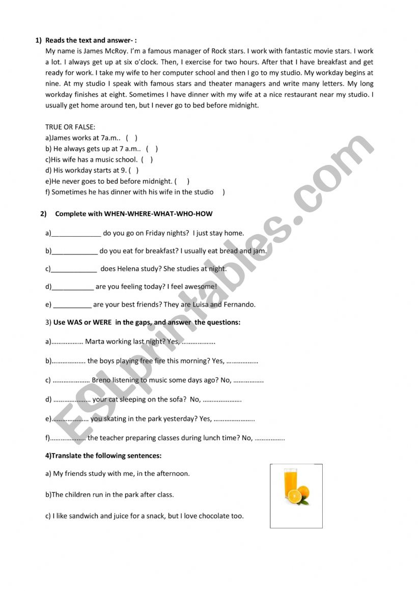 Review Simple Present worksheet