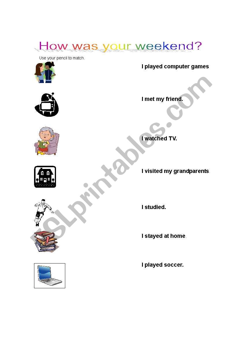 How was your weekend? Past tense activities.