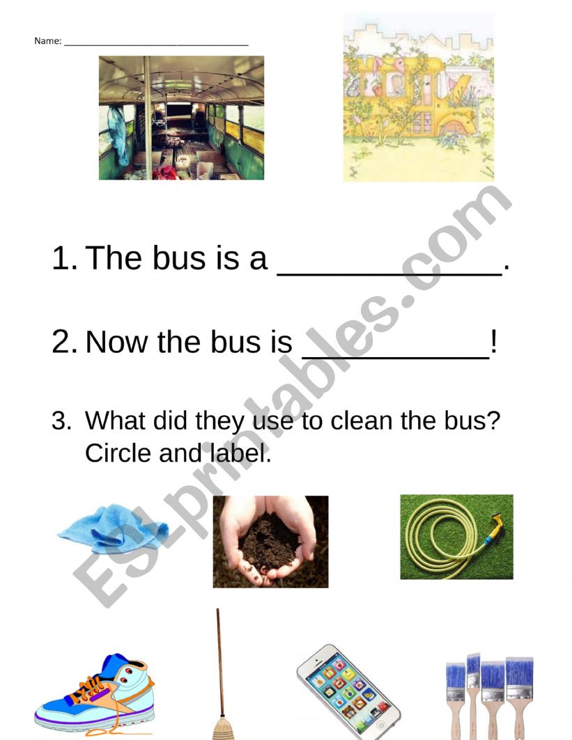 Messy Bus worksheet