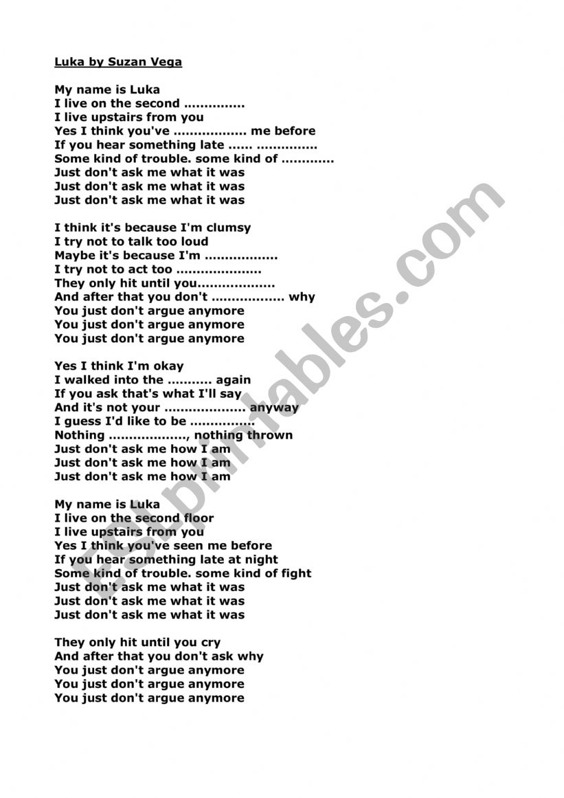 Luka worksheet