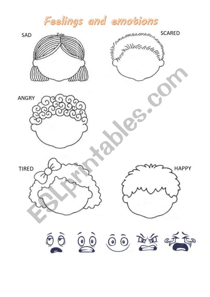 Feelings. Match the feeling with the face