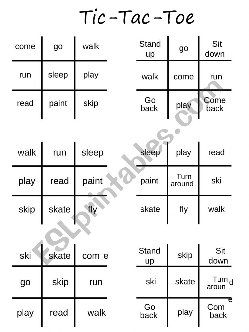game for words or sentence making （tic-tac-toe）