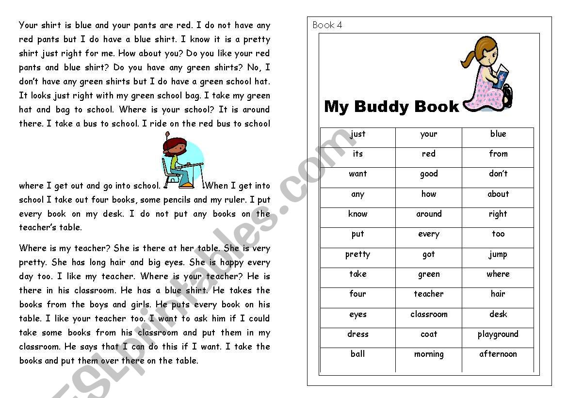 Buddy book 4 worksheet
