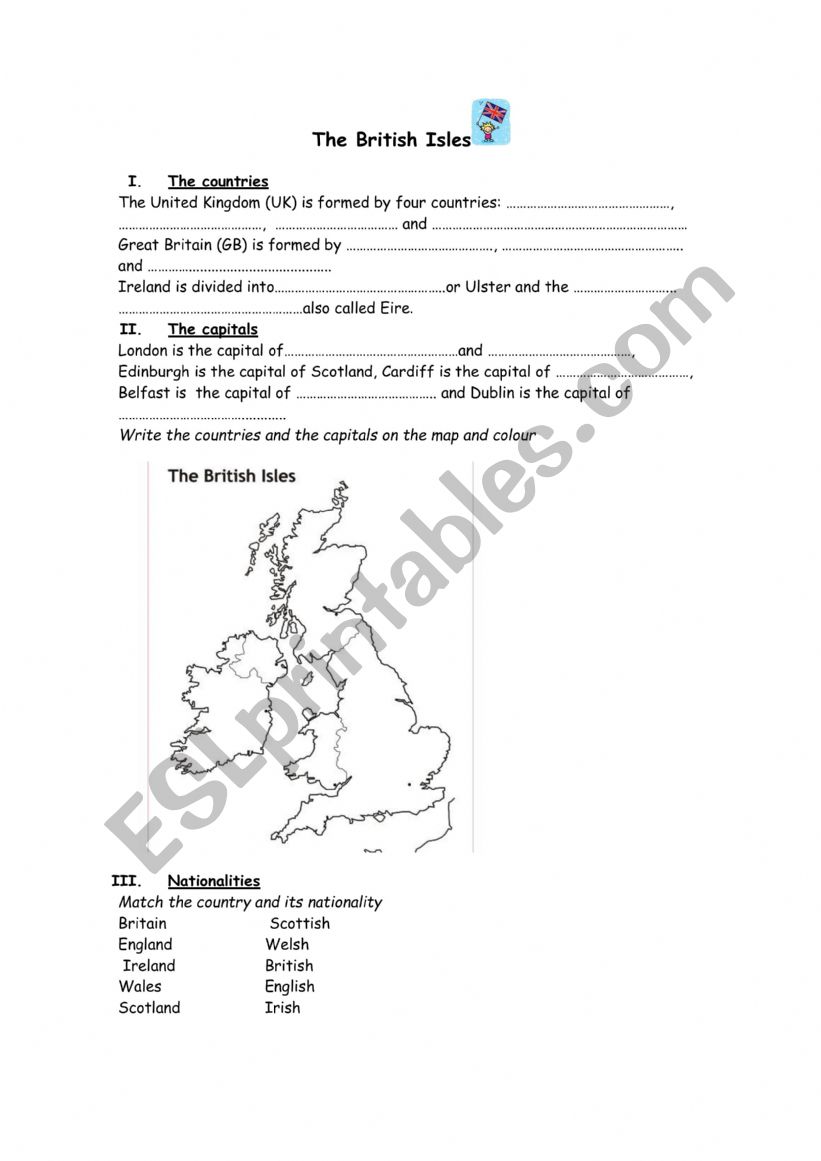 The British Isles worksheet