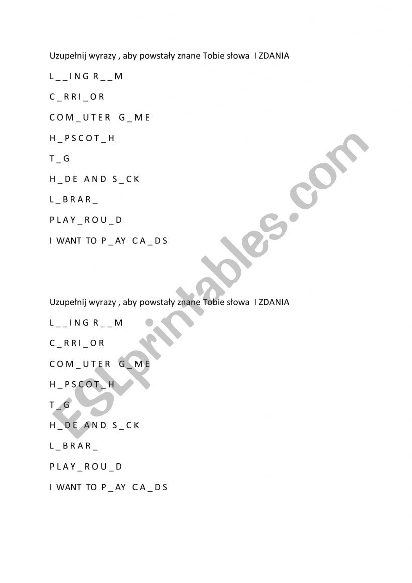 missing letters break time worksheet