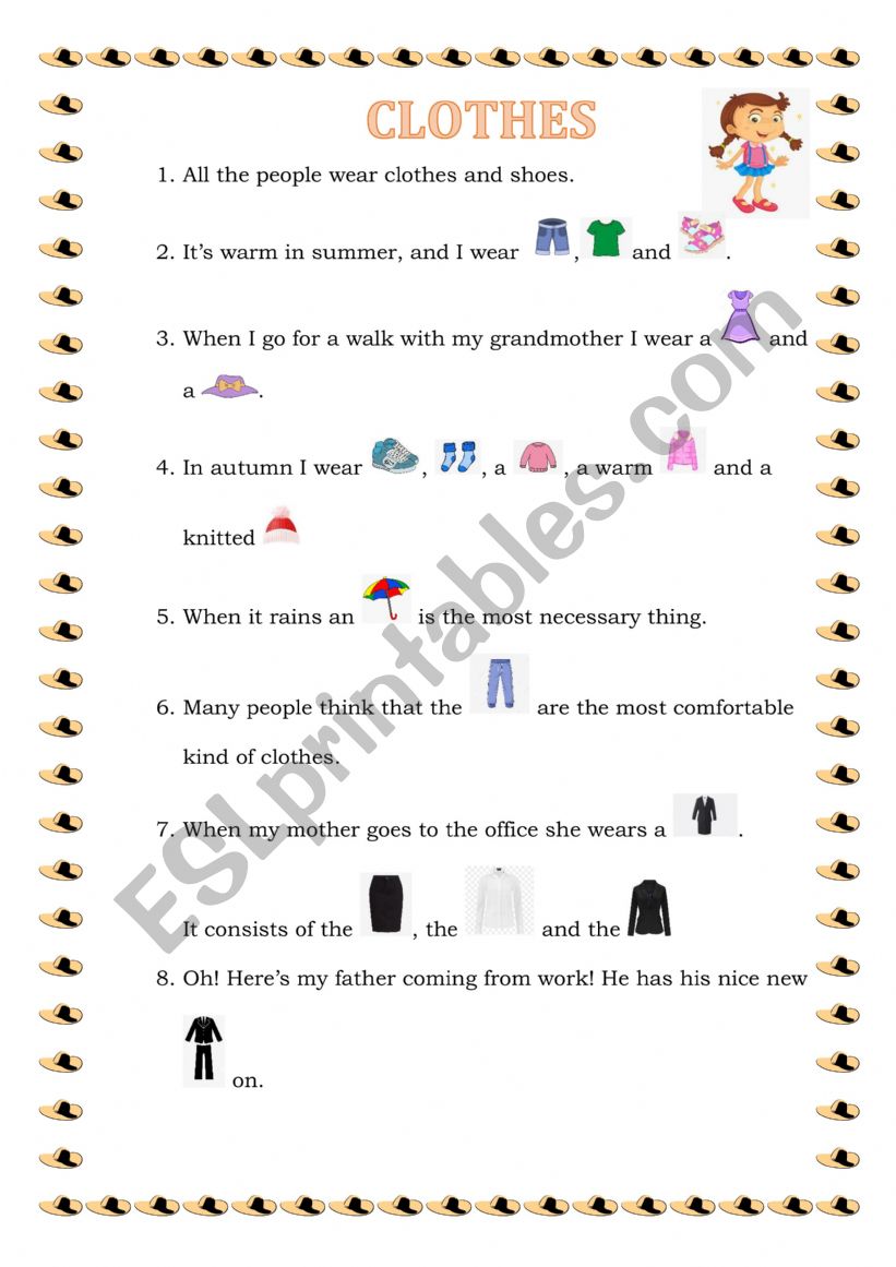 Clothes worksheet