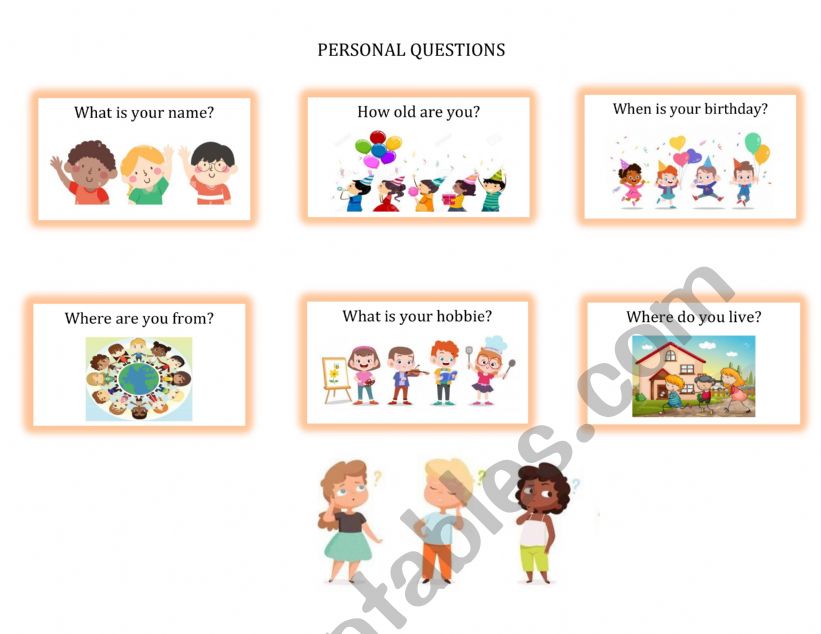 Personal Questions worksheet