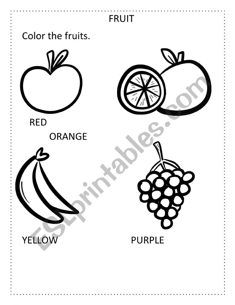 FRUIT worksheet