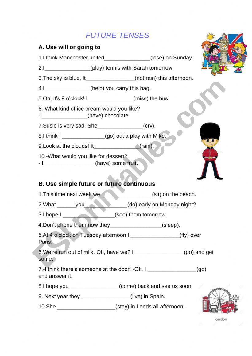 future tenses worksheet