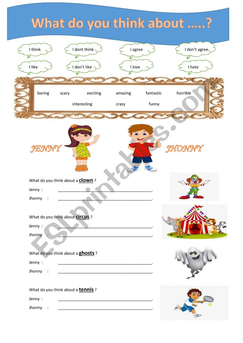 What do you think about? worksheet