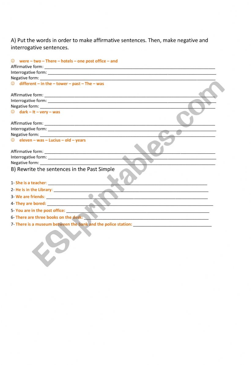 PAST SIMPLE worksheet