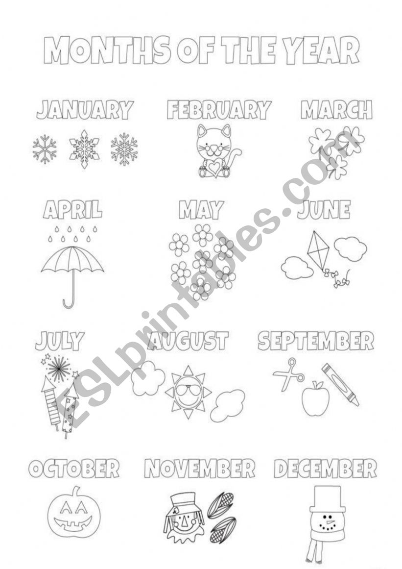 Learn the months - ESL worksheet by cvtsg12