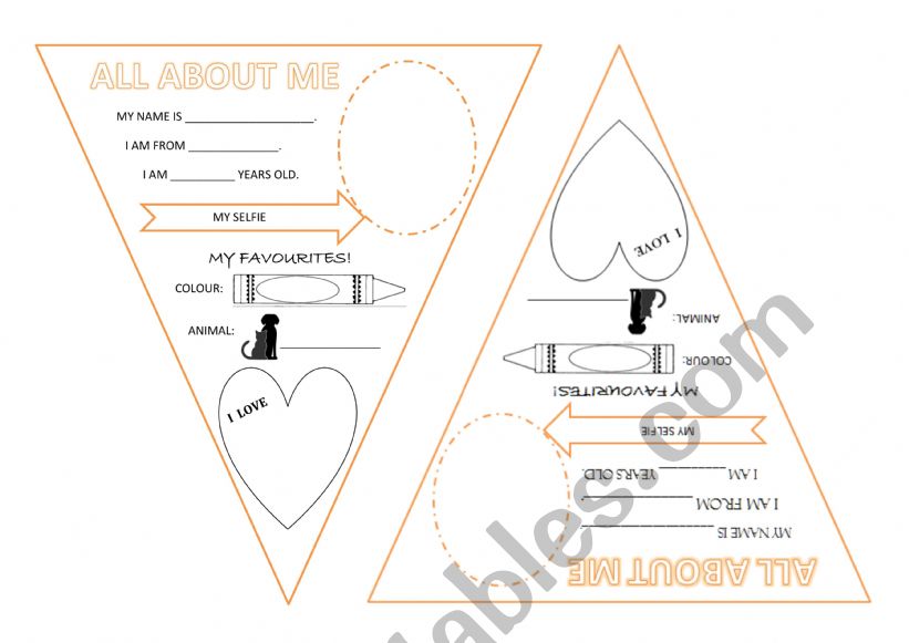 All about me - pennant worksheet