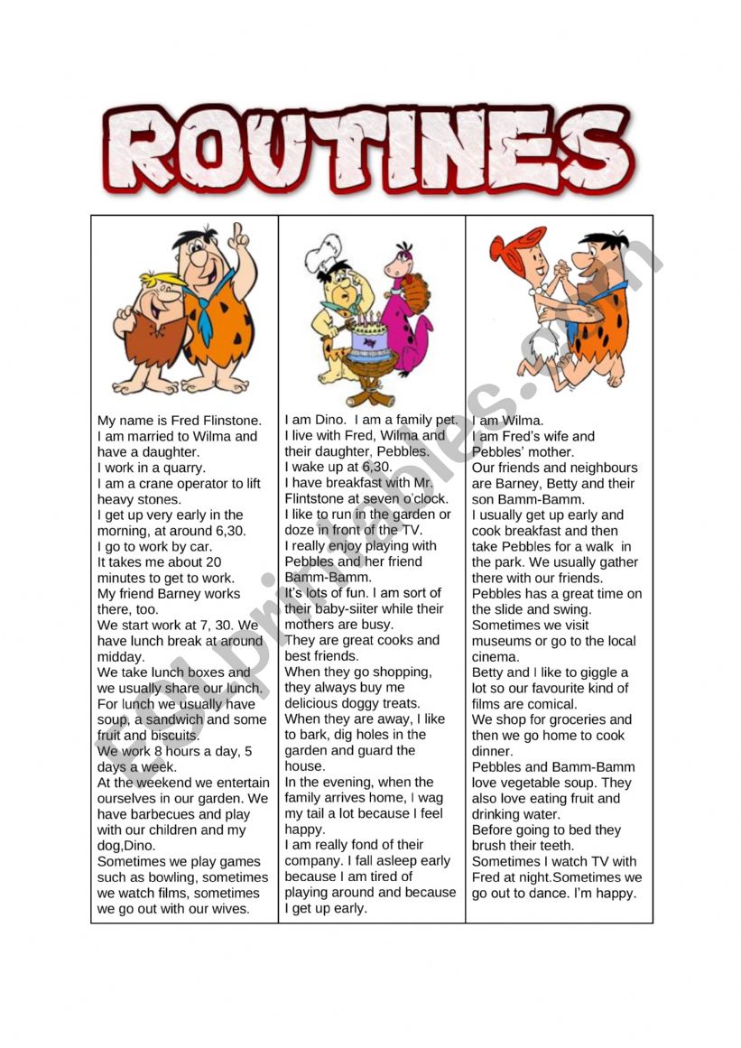 The Flintstones - daily routine