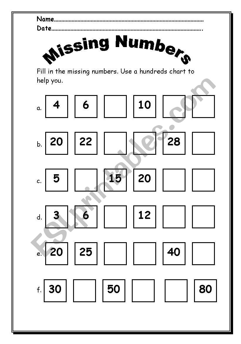 patterns worksheet