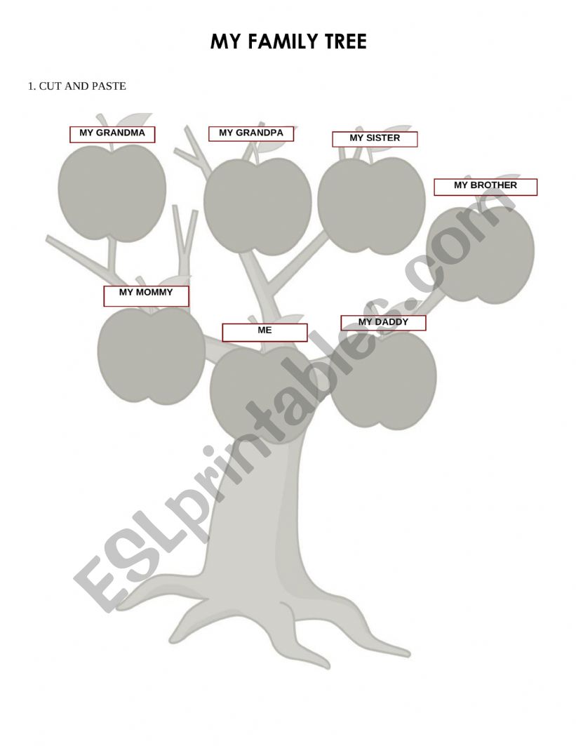 FAMILY TREE worksheet