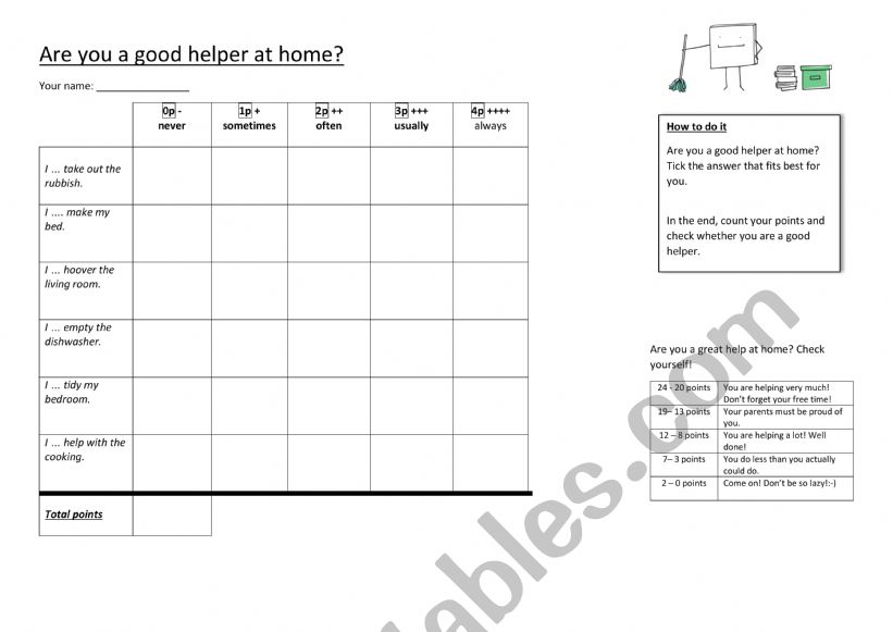 Are you a good helper at home?
