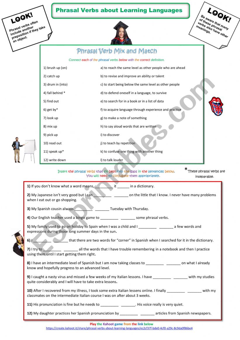 Phrasal Verbs about Languages worksheet