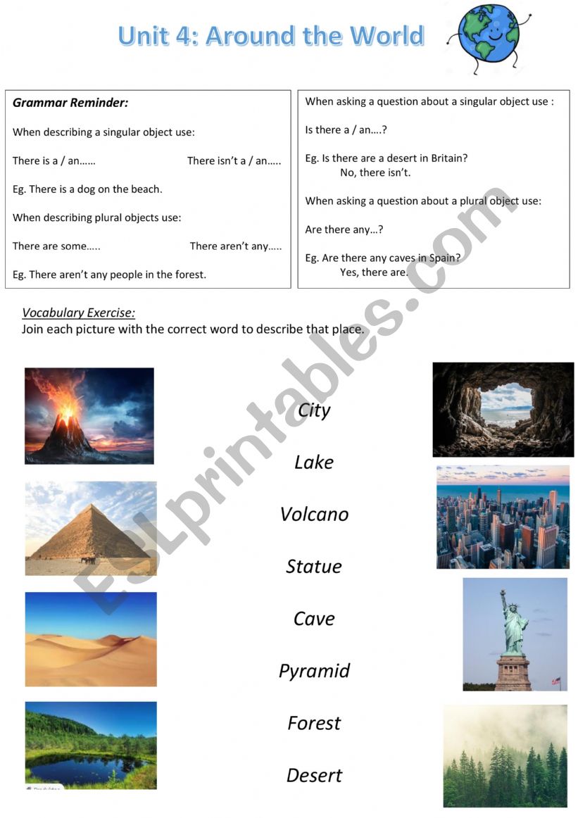 Around the World worksheet