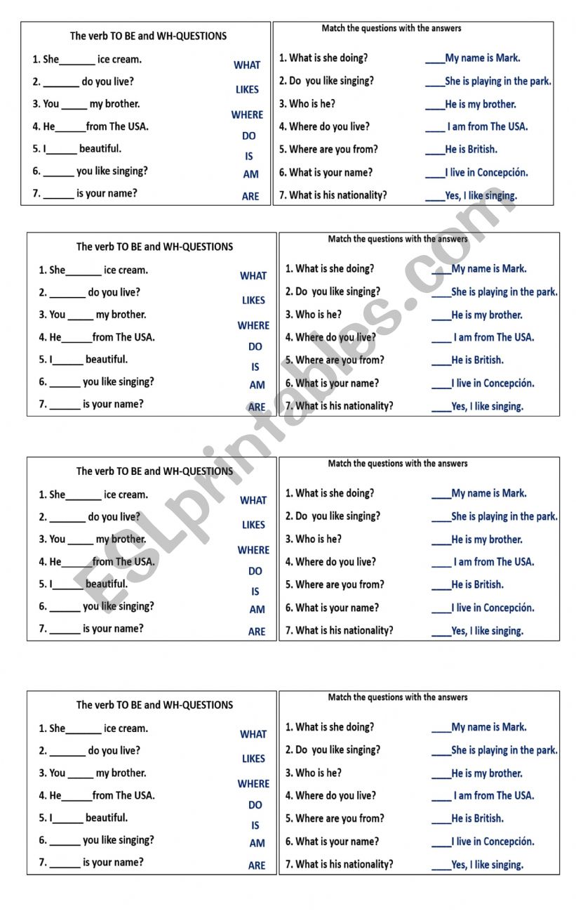 Wh-QUESTIONS worksheet