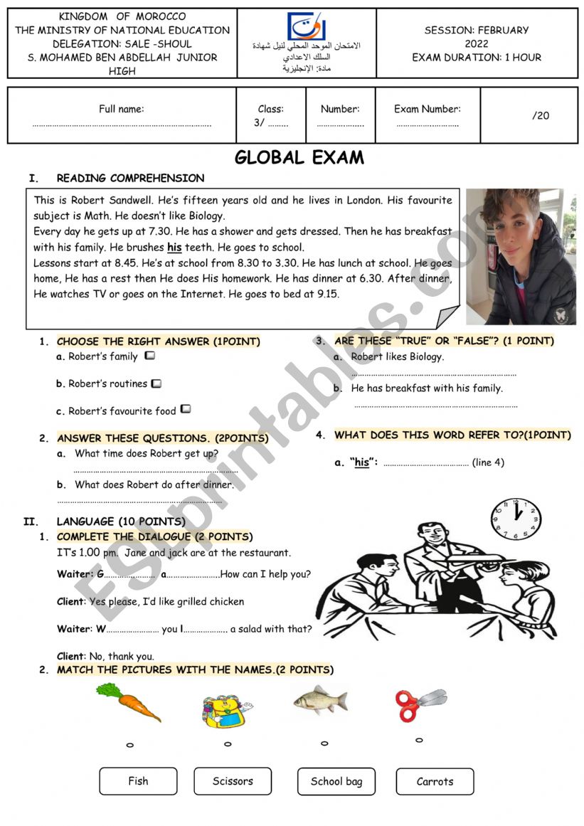 globalTest  worksheet