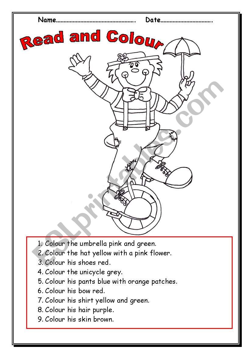 read and draw worksheet