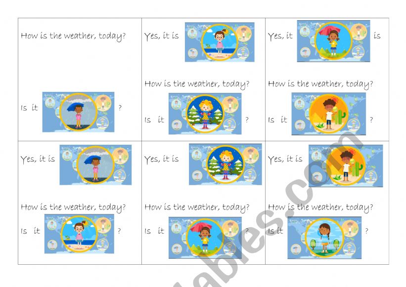 How is the weather cards game worksheet