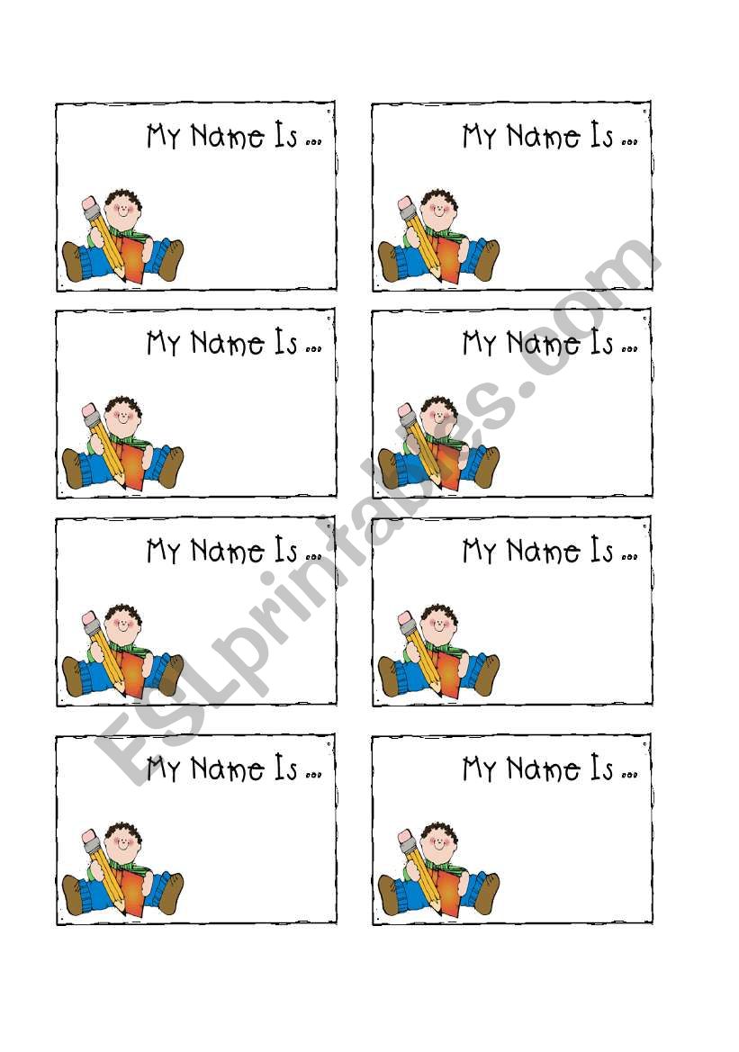 name tags boys worksheet