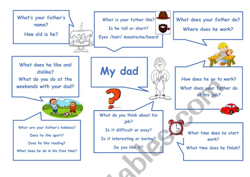 Let�s talk about my dad worksheet