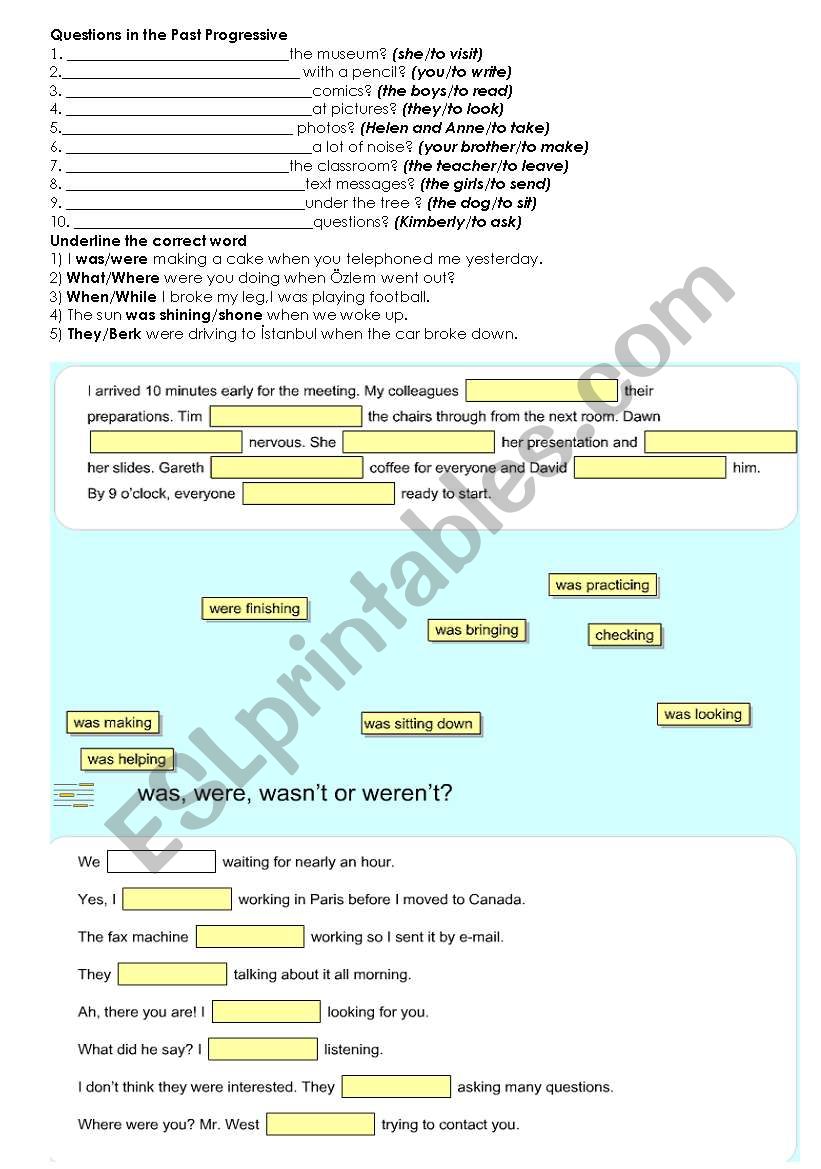 Past Progressive worksheet